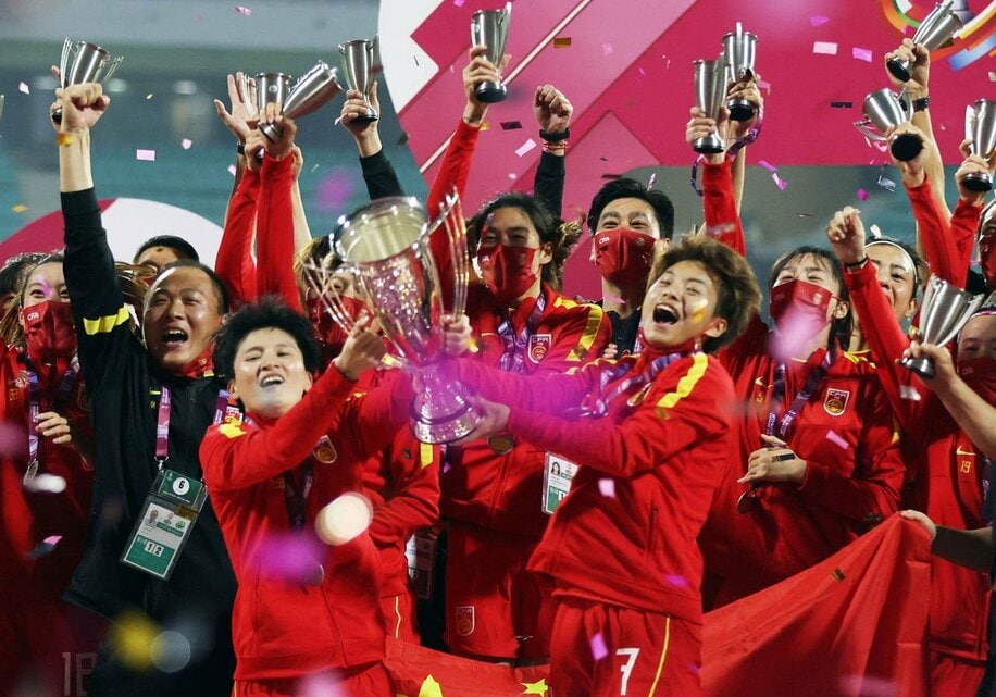  女子アジアカップを制覇した中国代表(ロイター)