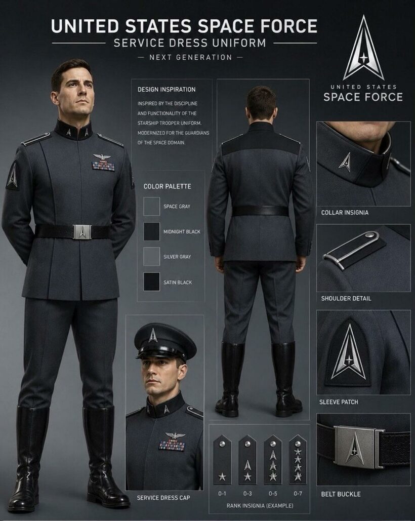 トランプ大統領が公開した宇宙軍の新制服（トゥルース・ソーシャルから）
