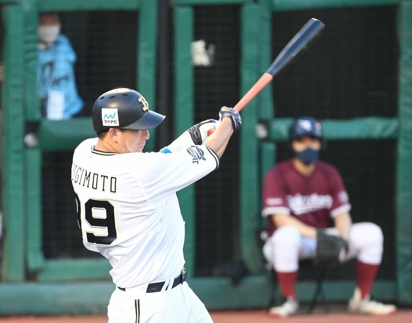  ２回に痛烈なソロアーチを放ったオリックス・杉本