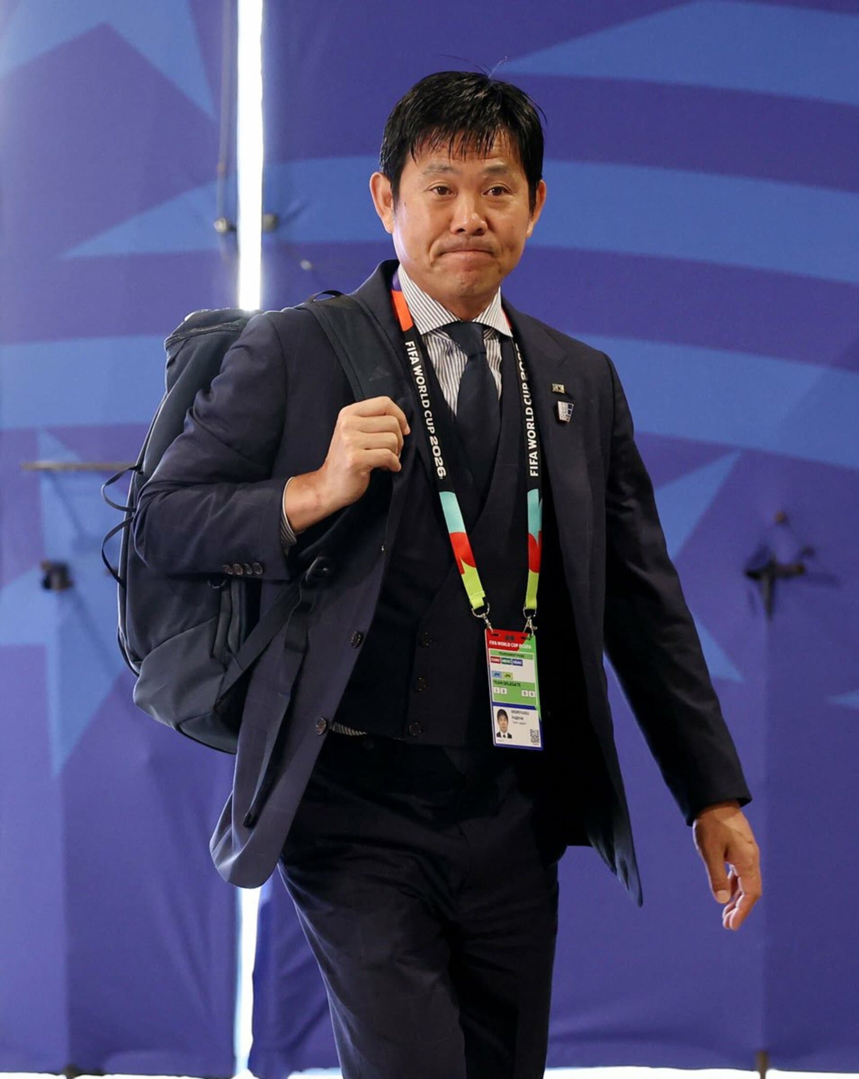 会場入りした日本代表・森保監督（ロイター）