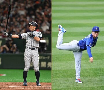 イチロー氏（左）と山本由伸