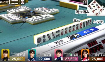 ２月１７日第２試合　東２局０本場　南家・鈴木優の１５巡目（２万２４００点・４着目、ドラ＝１筒）