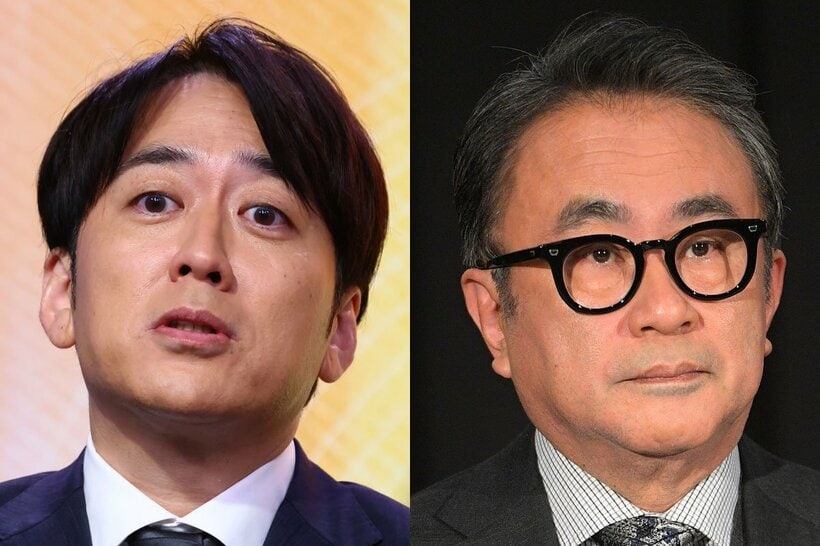 ＴＢＳ安住紳一郎アナ(左)と三谷幸喜氏