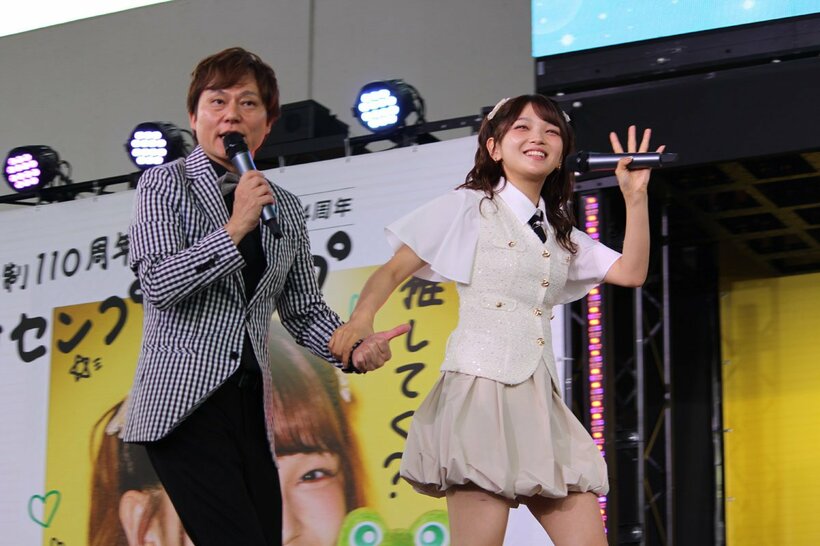 トークショーに登場した永島知洋（左）と福留光帆