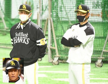  ソフトバンク・工藤監督(左)と小久保ヘッド（顔写真は上林）