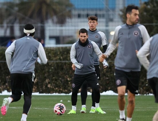 前日練習を行ったメッシ