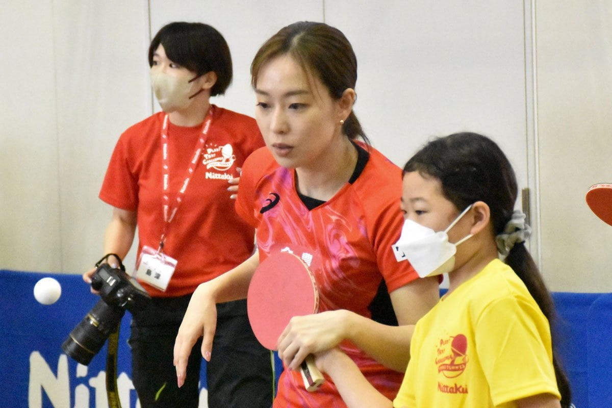 写真：【卓球】石川佳純氏「常に自分がなりたい姿をイメージして」 未来ある小学生らに〝金言〟 | 東スポWEB