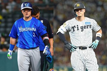阪神・佐藤輝明(右)とは同級生で、大学時代からライバル、盟友でもあるDeNA・牧秀悟(左)