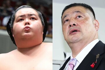 夏場所で苦しむ琴桜(左)と、父で師匠の佐渡ヶ嶽親方
