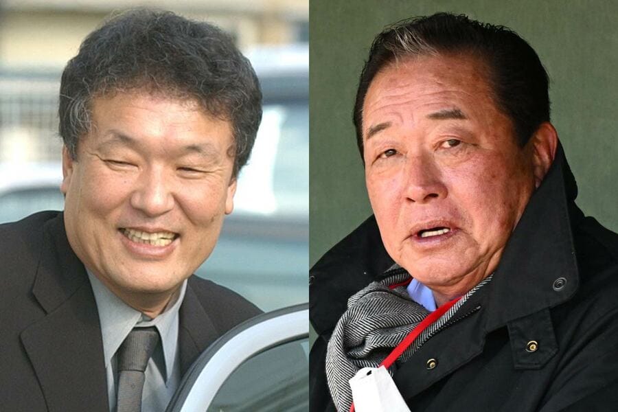 足高圭亮氏（左）と梨田昌孝氏