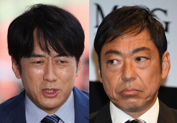  左から安住アナ、香川（東スポWeb）