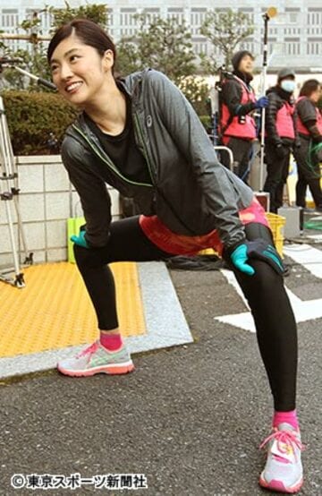 今年２月の東京マラソンに出場した岩本アナ