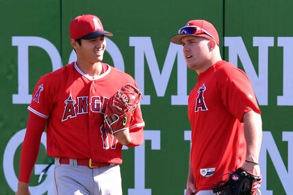 エンゼルス時代に同僚だった大谷翔平（左）とマイク・トラウト（2018年）