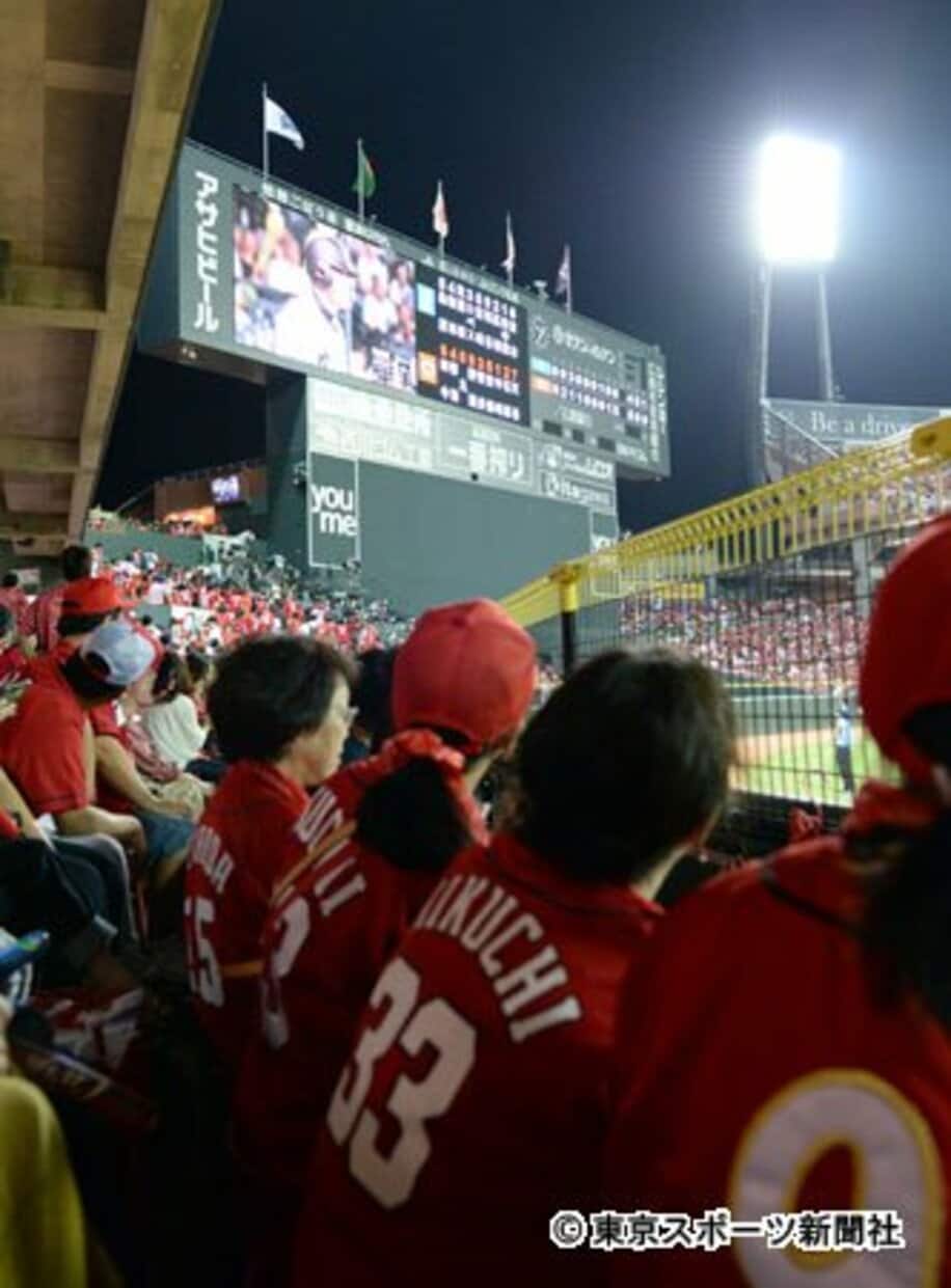  阪神―巨人戦を見る広島ファン