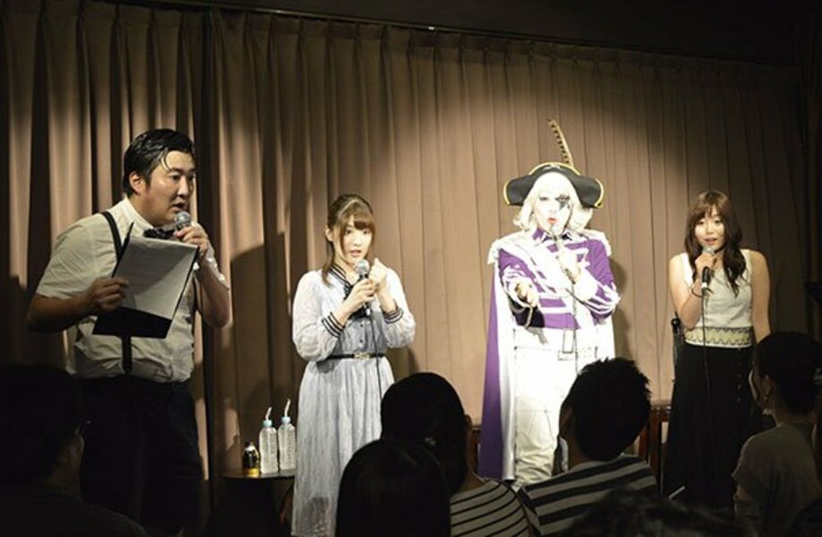  福岡で開催されたファンミーティング（左からコネオ、上矢えり奈、ゴー☆ジャス、古川小百合）