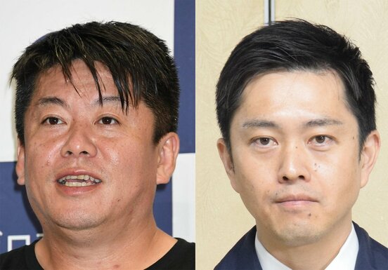  堀江貴文氏(左)と吉村大阪府知事（東スポWeb）
