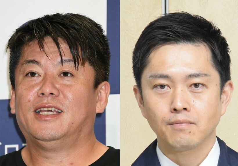  堀江貴文氏(左)と吉村大阪府知事（東スポWeb）