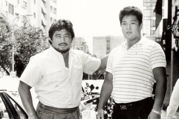 ジャパンプロレス入りした田上明。左は谷津嘉章（１９８７年８月）