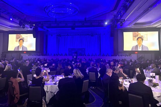 米野球記者協会の夕食会でドジャース・大谷翔平のビデオメッセージが流れた