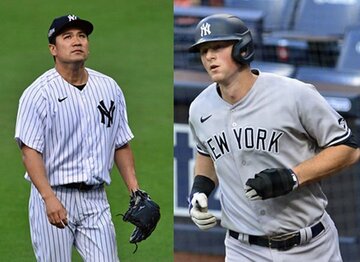  田中とラメーヒュー、どちらが来季もこのユニホームを着るのか(ロイター＝USA TODAY)