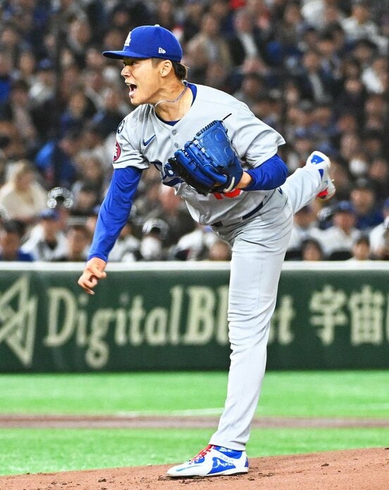 気合の投球を見せたドジャース・山本由伸