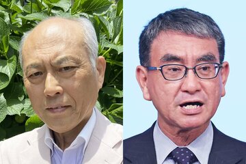 舛添要一氏(左)と河野太郎デジタル相