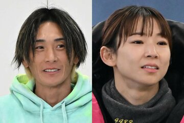 峰竜太（左）と守屋美穂