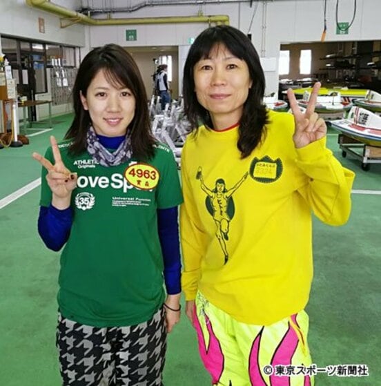  実森（左）と師匠の角