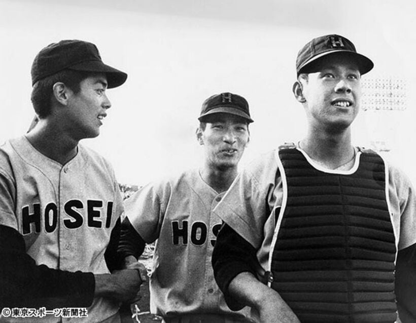  法大で松永監督の教え子だった（左から）江本孟紀、山本浩二、田淵幸一