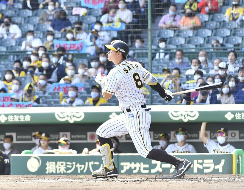  先制２ランを放った佐藤輝明