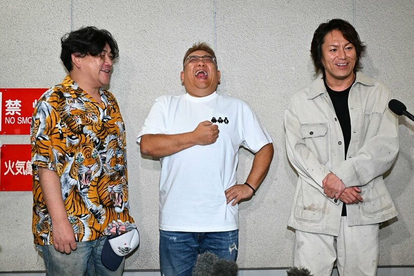 左から富澤たけし、伊達みきお、狩野英孝