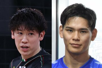 石川祐希（左）と西田有志