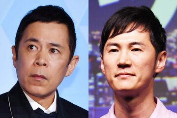岡村隆史(左)と石丸伸二氏