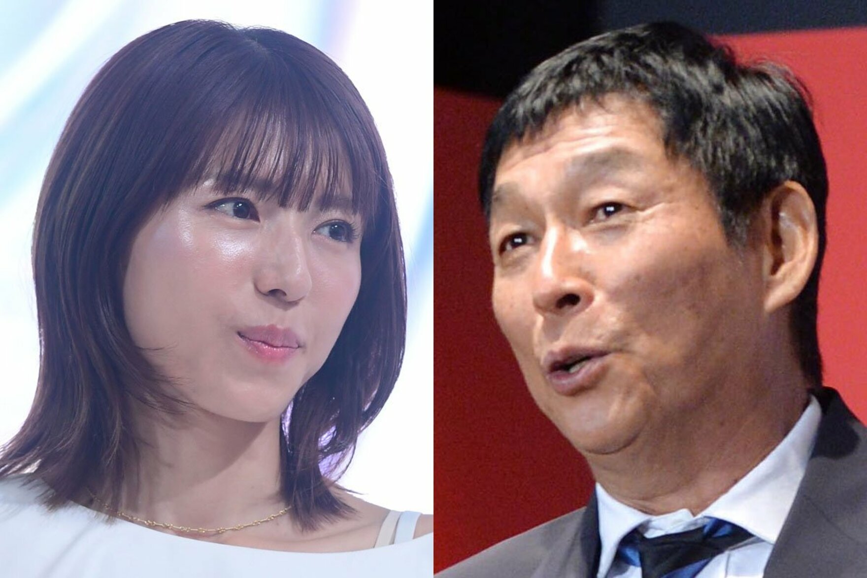 若槻千夏(左)と明石家さんま