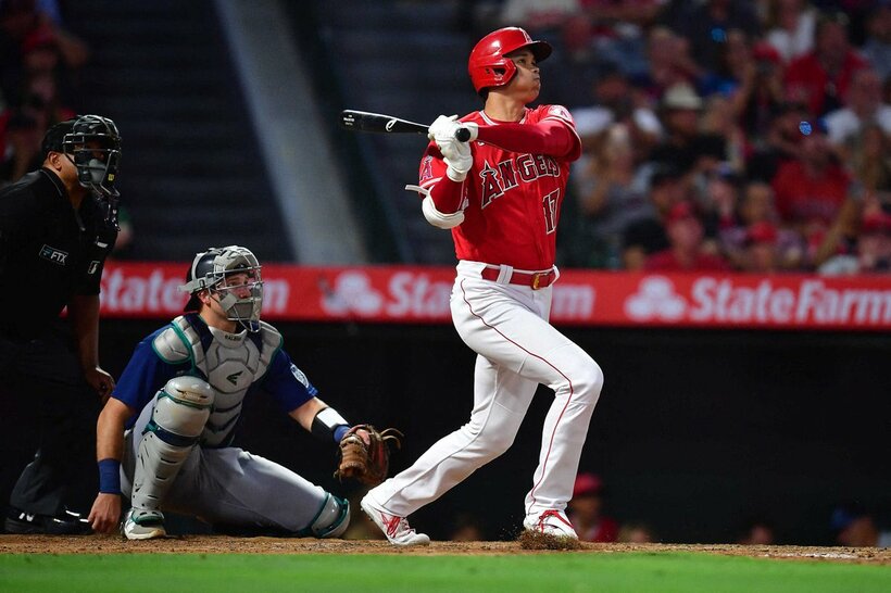  １６号本塁打を放った大谷（ロイター＝USA　TODAY　Sports)