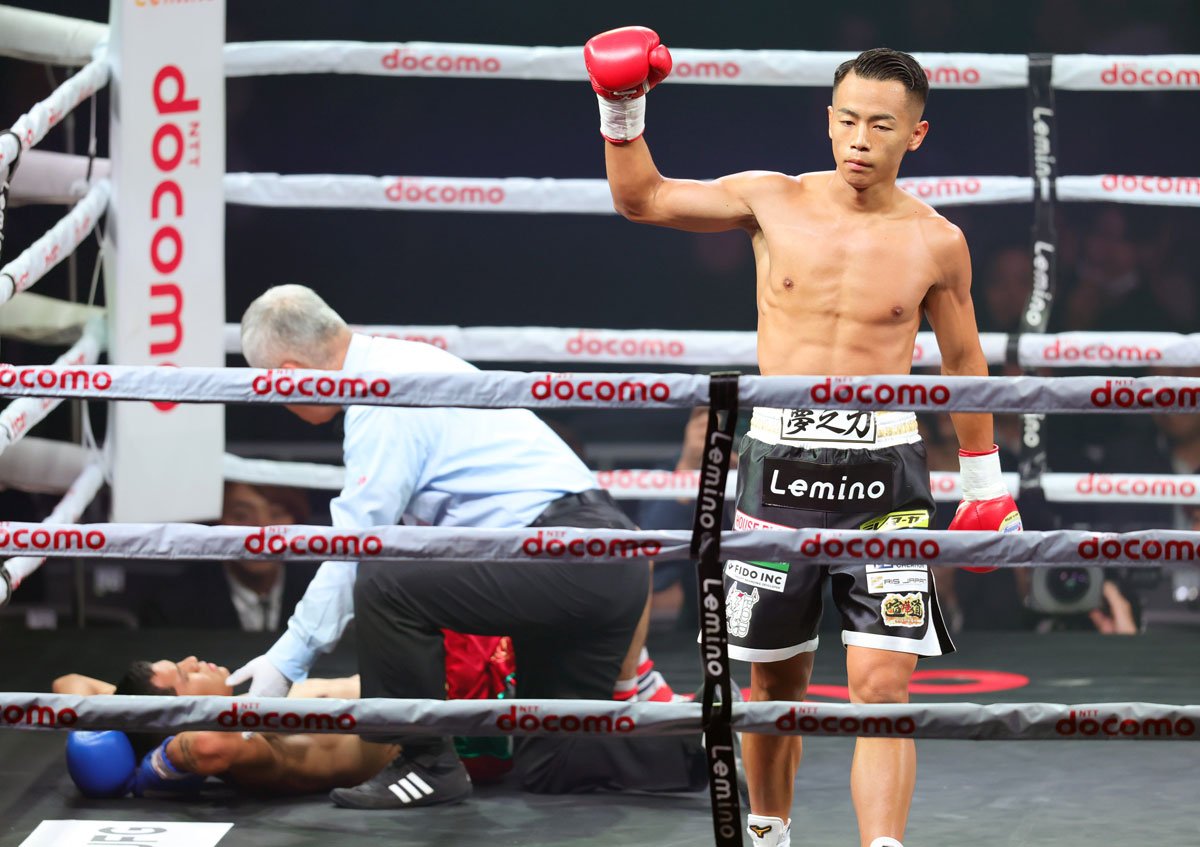 武居由樹が戦慄の左ボディーでKO勝ち 8連勝に「世界に行けるように
