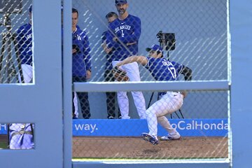 ブルペンで投球練習した大谷翔平（ロイター＝USA TODAY Sports）