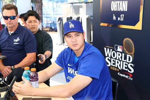 大谷翔平 WS開幕前日会見で松井秀喜氏に言及「少年の頃に憧れた選手