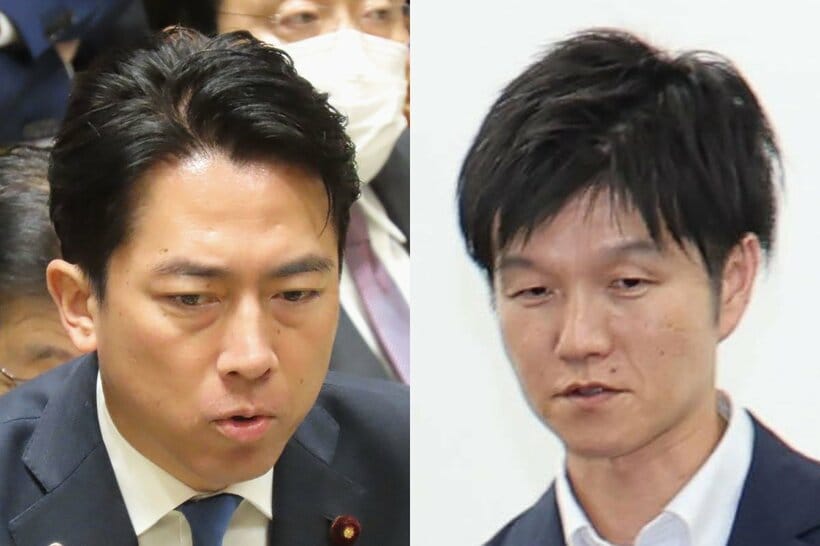 小泉進次郎前農相(左)とは真逆のコメ政策を打ち出した鈴木憲和農相