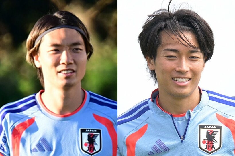 日本代表のＤＦ板倉滉(左)と、ＭＦ中村敬斗