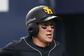 去年を上回るペースで四球を増やすソフトバンク・牧原大成