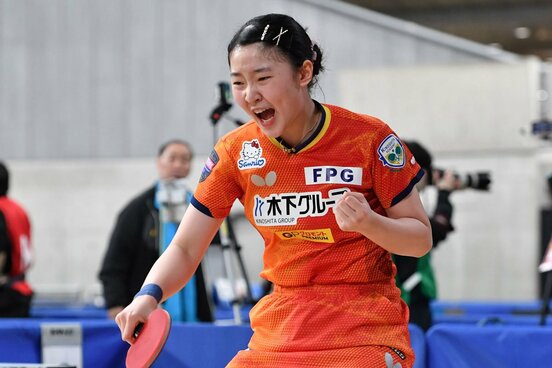 「ハローキティ」ロゴが入ったユニホームで快勝した張本美和