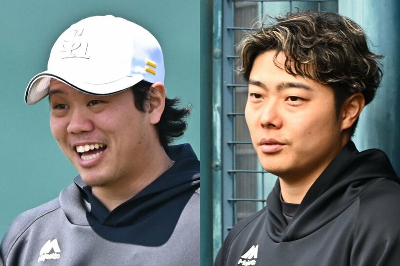 実は同級生のソフトバンク・上茶谷大河(左)と松本裕樹
