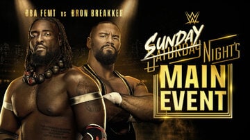 「サンデーナイツ・メインイベント」で実現したオバ・フェミ（左）対ブロン・ブレイカー©WWE