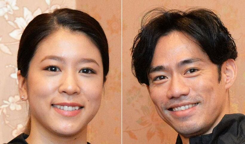  村元哉中（左）と高橋大輔