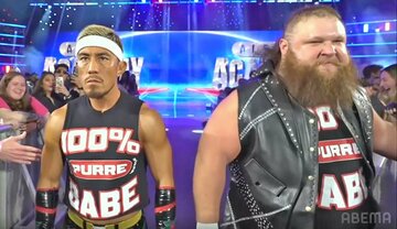 タイトル戦へ気合入りまくりの戸澤陽(左)とオーティス（©AbemaTV, Inc.）