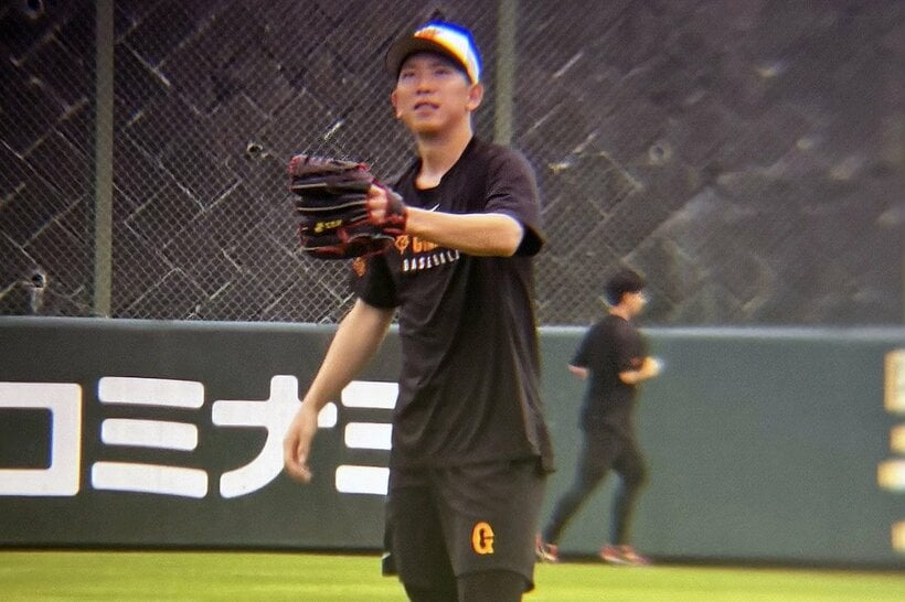 投手練習に参加する戸郷翔征