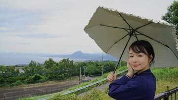 向こうに見えるのが別府湾