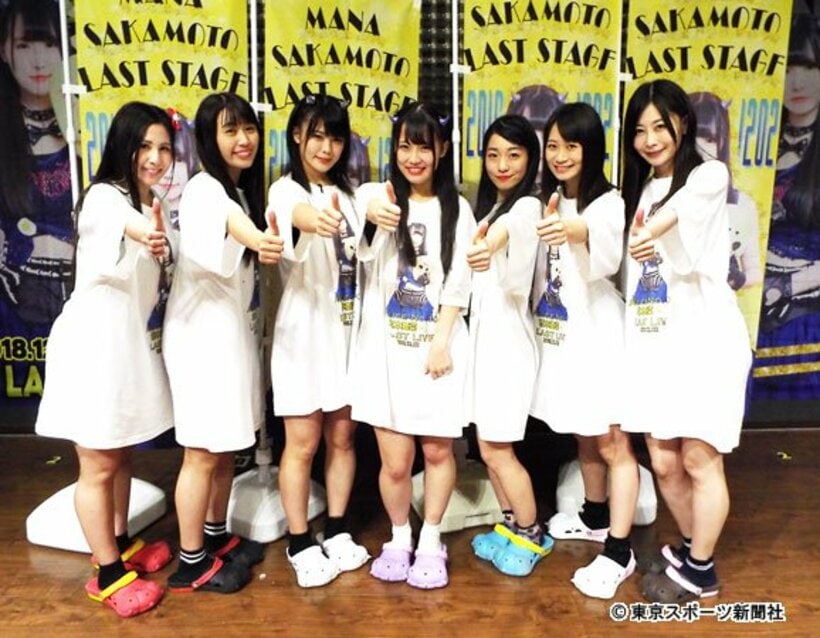  左から水沢まい、楠木まゆ、川村虹花、坂本舞菜、桜雪、小島夕佳、桜のどか