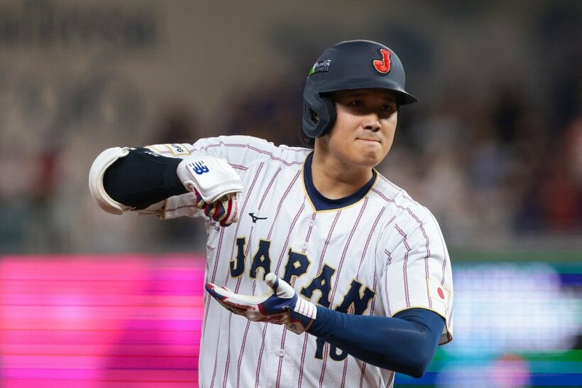 初回に同点弾を放った大谷翔平